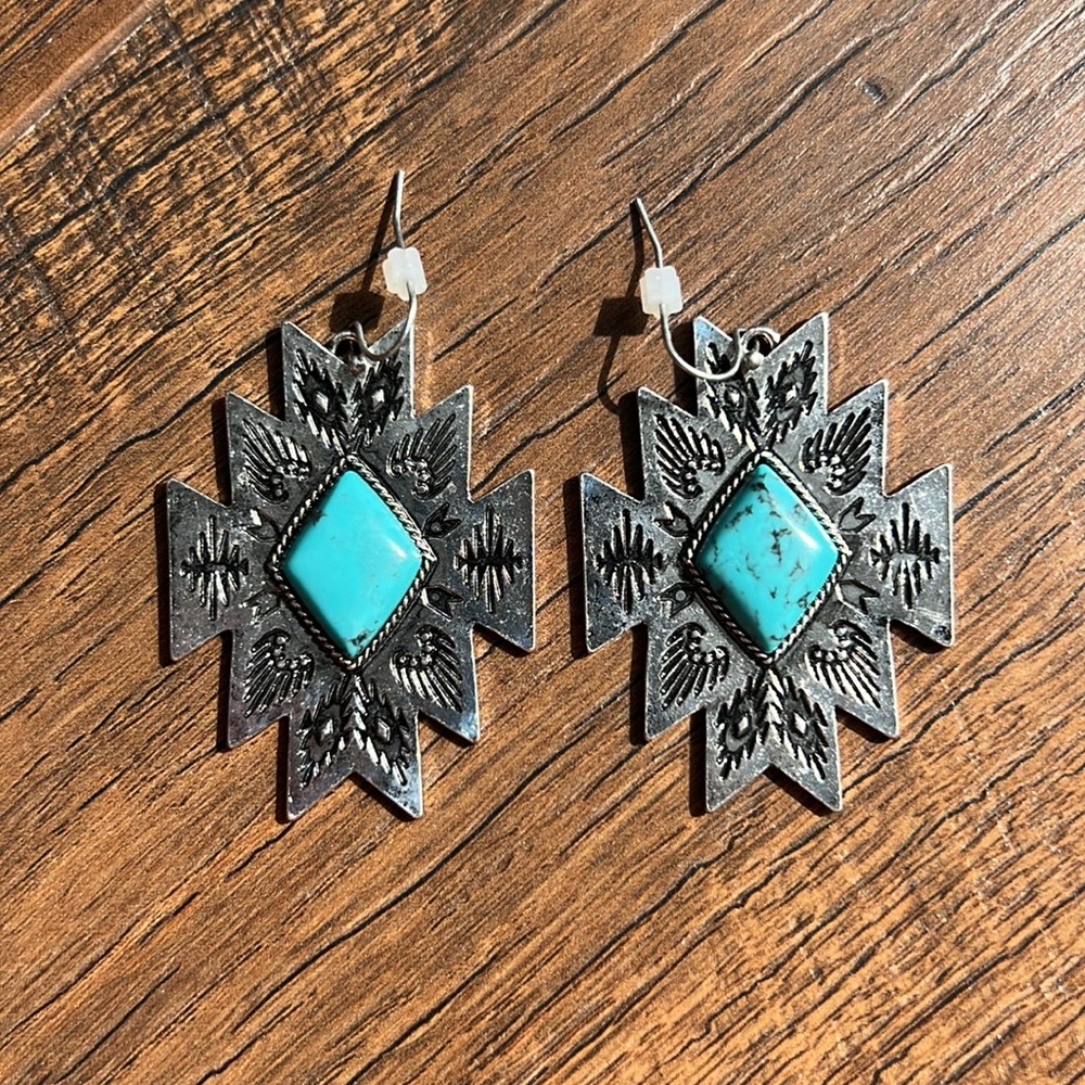 Turquoise Aztec Earrings